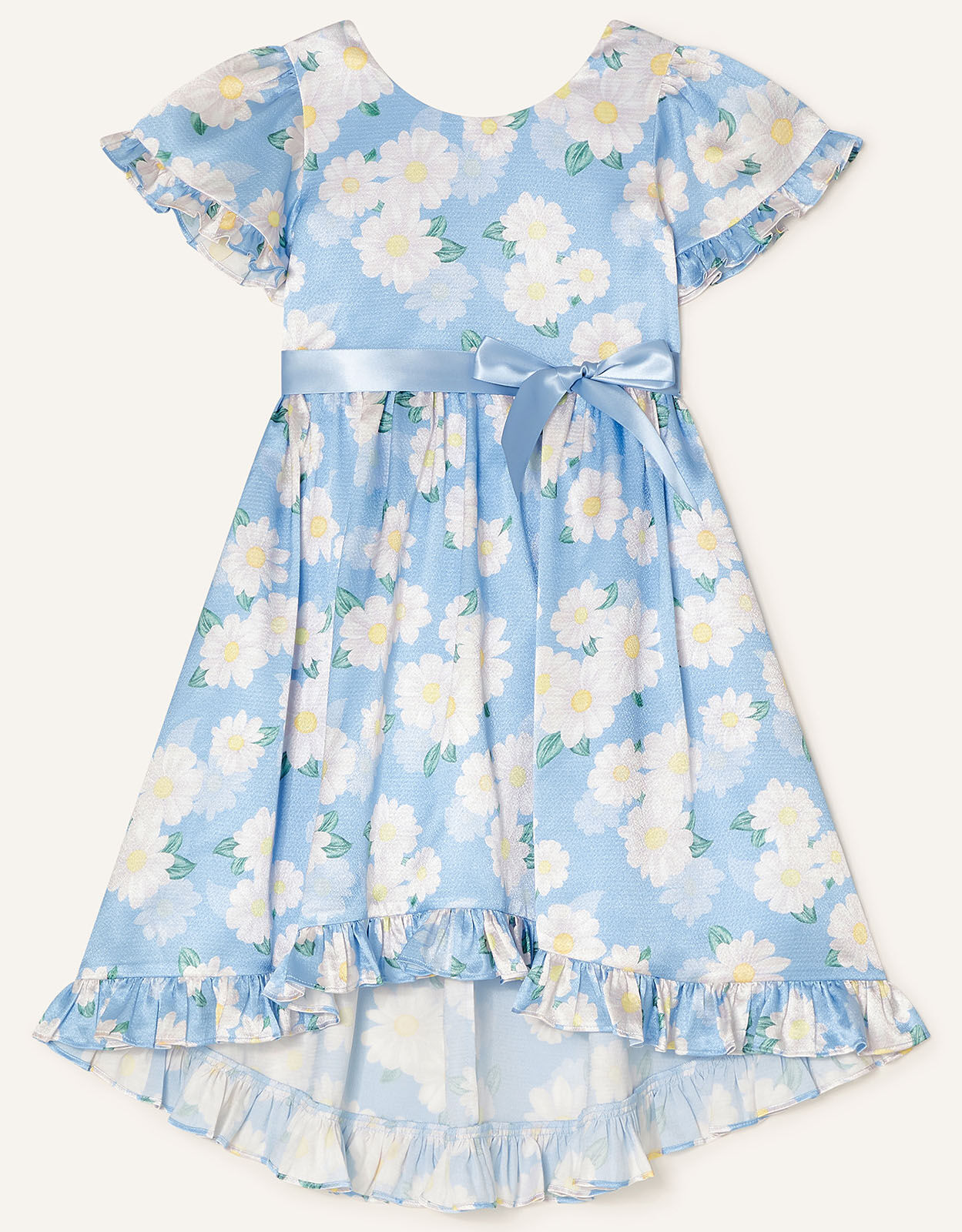 Daisy Print Satin Dress Blue | Girls ...
